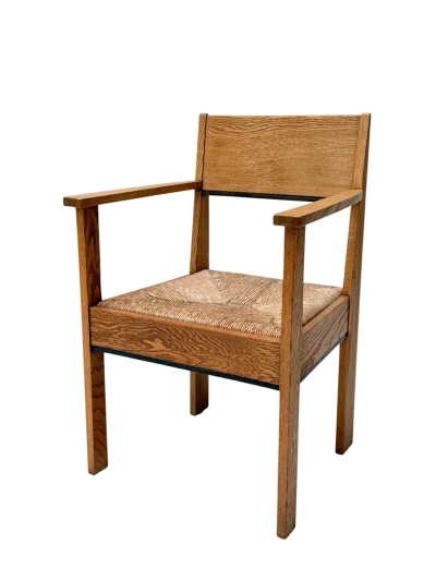 Art Deco Armchair by J.A. Muntendam, Solid Oak, Dutch Design, 1920s